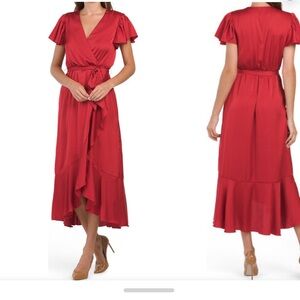 Nicole Miller Faux Wrap Hi-lo Maxi Dress